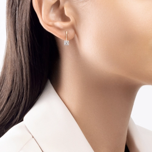 Серьги из золота 585 пробы с фианитами