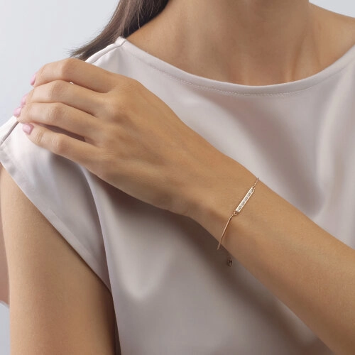 Браслет из золота 585 пробы с фианитами