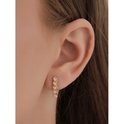 Серьги из золота 585 пробы с фианитами