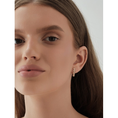 Серьги из золота 585 пробы с фианитами