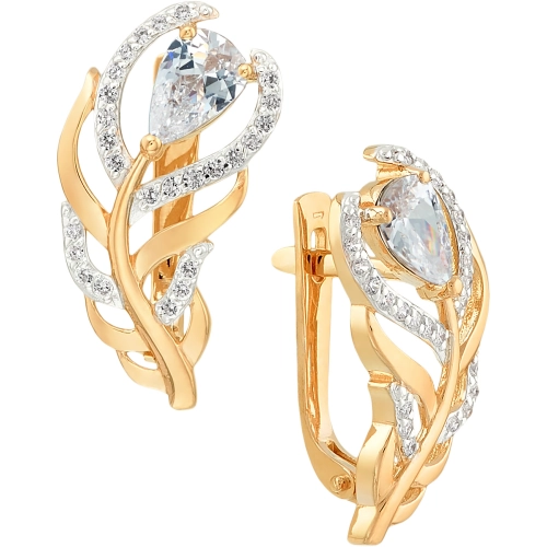 Серьги из золота 585 пробы с фианитами