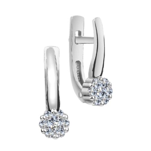 Серьги из серебра 925 пробы с фианитами
