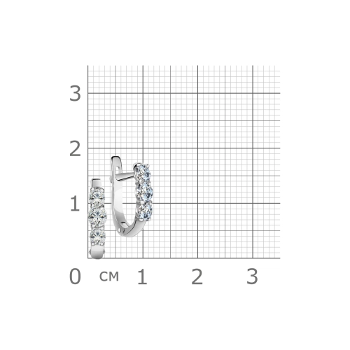 Серьги из серебра 925 пробы с фианитами