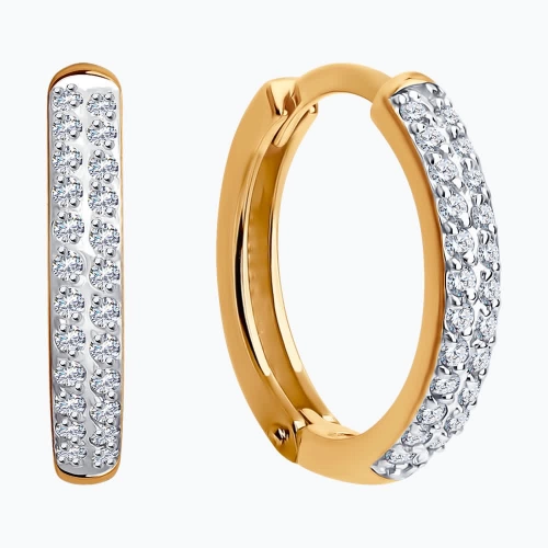 Серьги из золота 585 пробы с фианитами