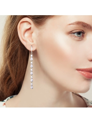 Серьги из серебра 925 пробы с фианитами