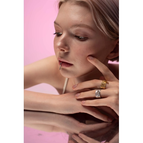 Серьга (925) фианит каффа