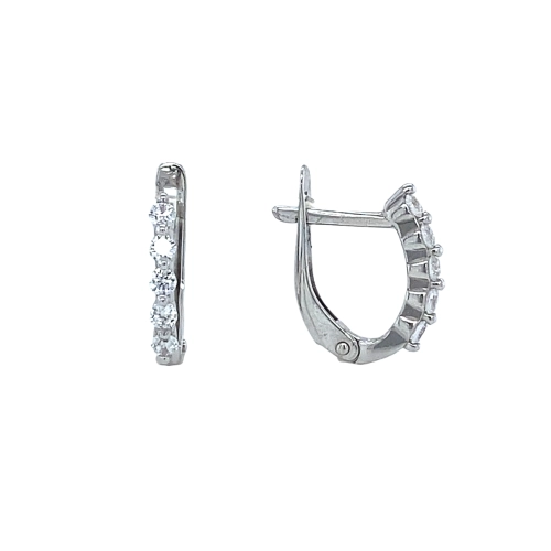 Серьги из серебра 925 пробы с фианитами
