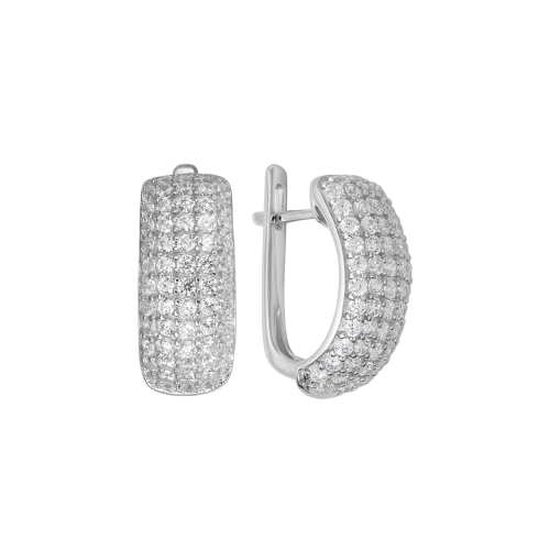 Серьги из серебра 925 пробы с фианитами