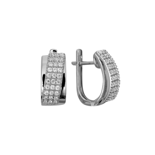 Серьги из серебра 925 пробы с фианитами