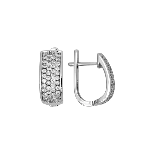 Серьги из серебра 925 пробы с фианитами