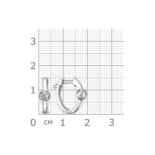 Серьги из серебра 925 пробы с фианитами