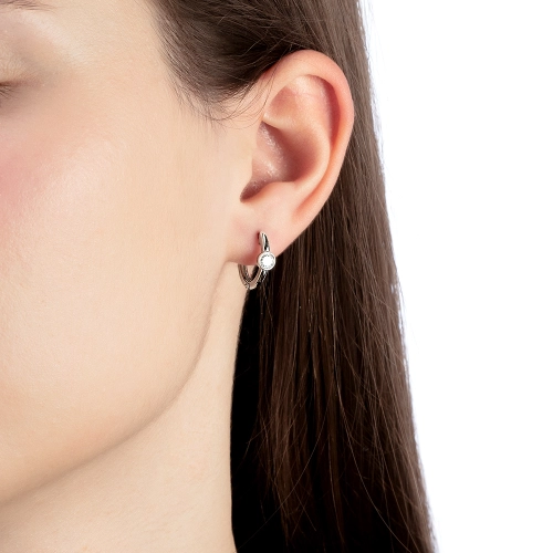 Серьги из серебра 925 пробы с фианитами