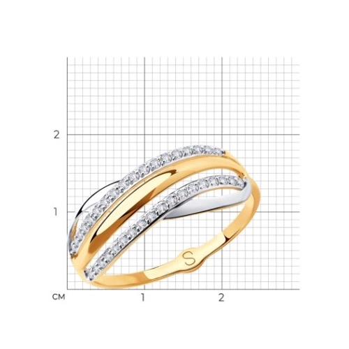 Кольцо из золота 585 пробы с фианитами