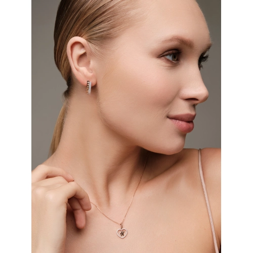 Серьги из золота 585 пробы с фианитами