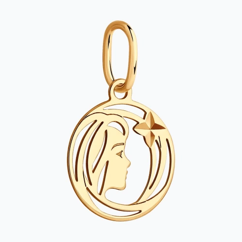 Подвеска Дева из золота 585 пробы