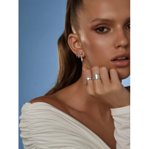 Серьги (925) фианит роллы