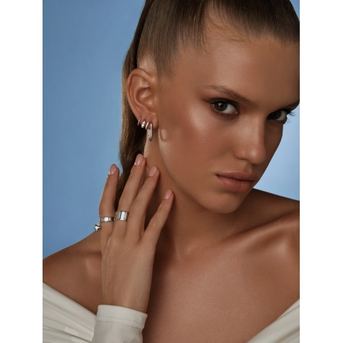 Серьги (925) фианит роллы