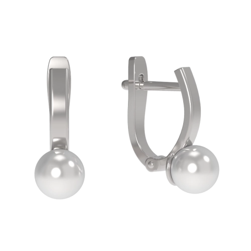 Серьги из серебра 925 пробы с искусственным жемчугом