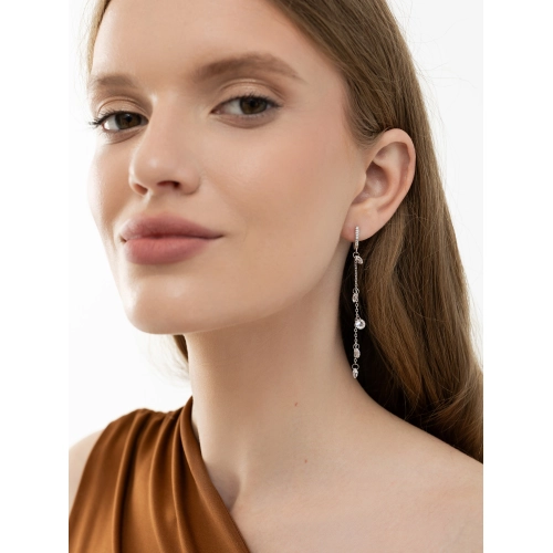 Серьги из серебра 925 пробы с цирконами