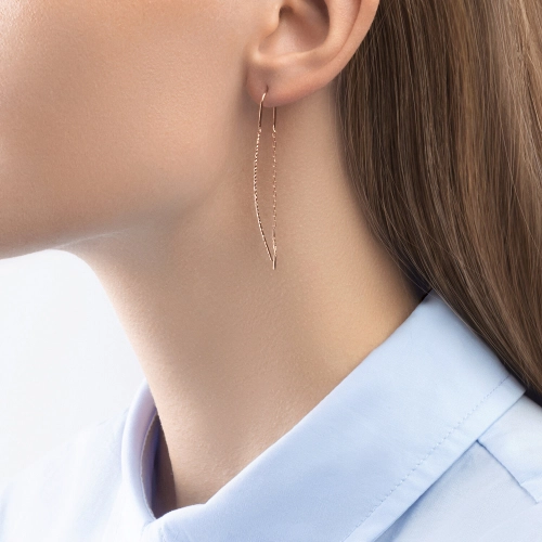 Серьги продевки из золота 585 пробы