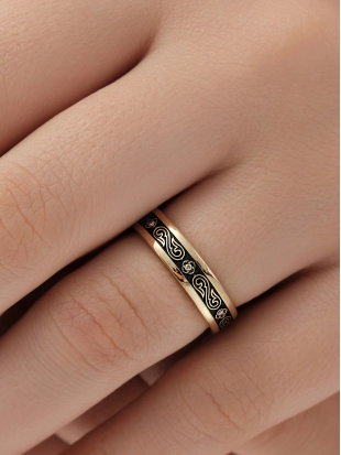 Обручальное кольцо из желтого золота 585 пробы