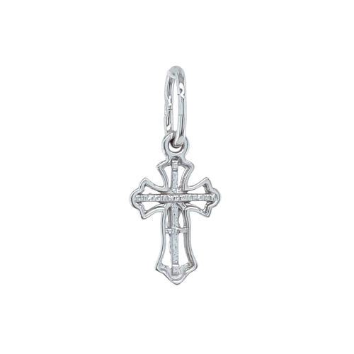 Подвеска Крест из белого золота 585 пробы