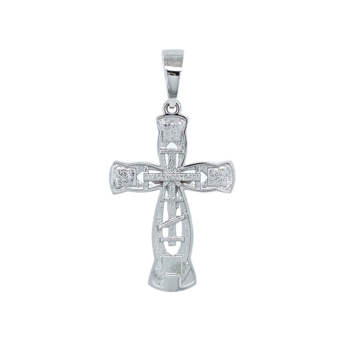 Подвеска Крест из белого золота 585 пробы