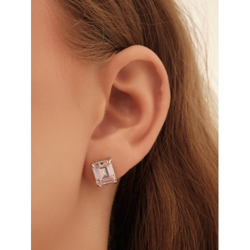 Серьги пусеты из серебра 925 пробы с цветными цирконами