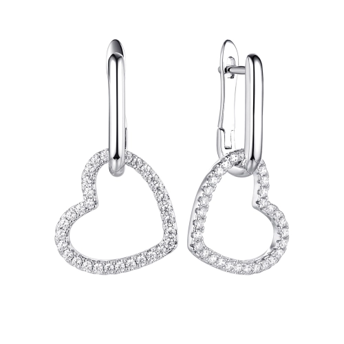 Серьги из серебра 925 пробы с фианитами