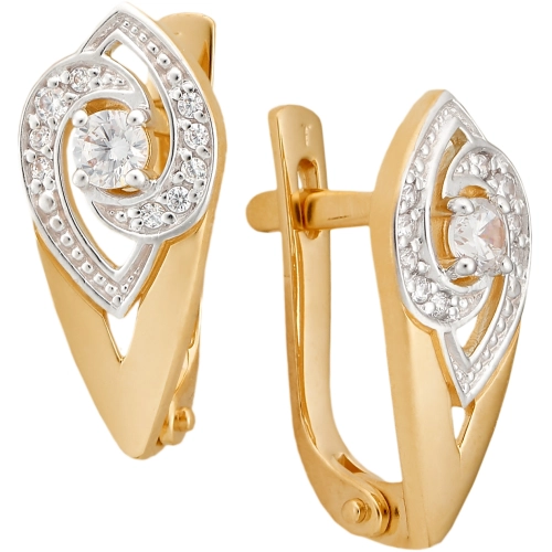 Серьги из золота 585 пробы с фианитами