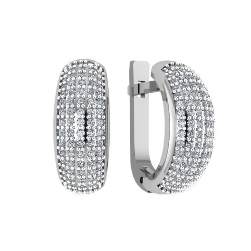Серьги из серебра 925 пробы с фианитами