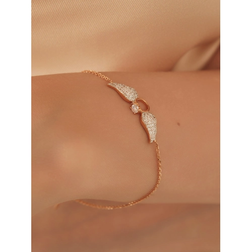 Браслет из золота 585 пробы с фианитами