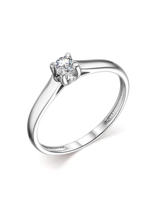 Кольцо из белого золота 585 пробы с бриллиантами