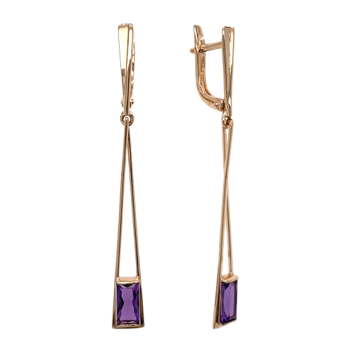 Серьги из золота 585 пробы с аметистами