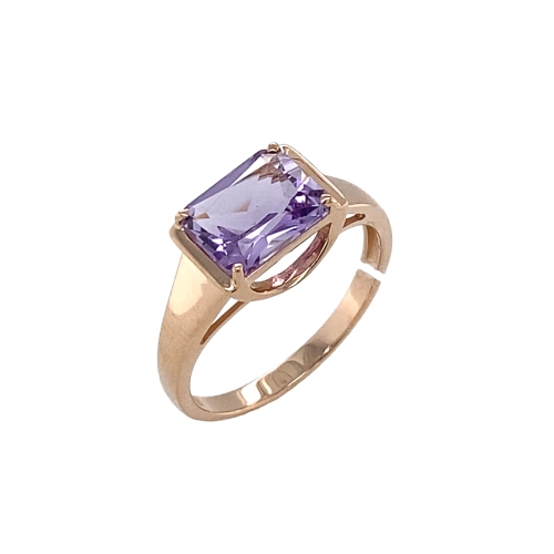Кольцо из золота 585 пробы с аметистом
