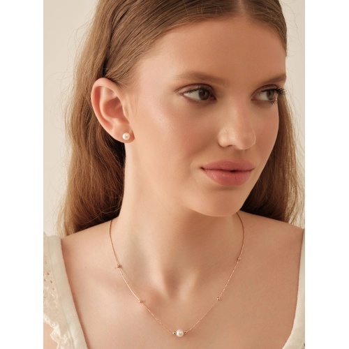 Серьги пусеты из золота 585 пробы с жемчугом