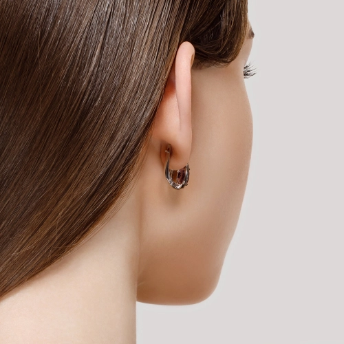 Серьги из серебра 925 пробы с аметистами и фианитами