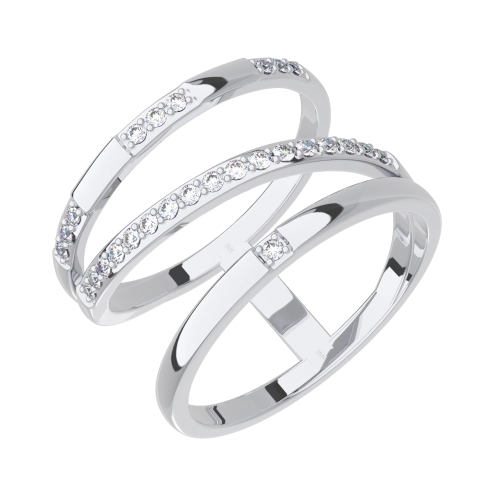 Кольцо из серебра 925 пробы с фианитами