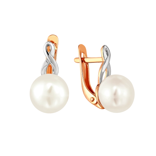 Серьги из золота 585 пробы с жемчугом