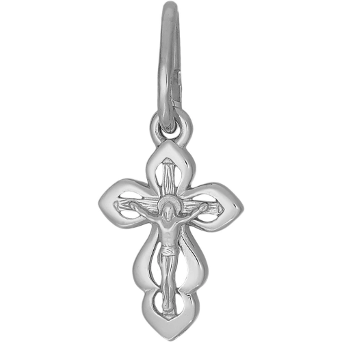 Подвеска Крест из белого золота 585 пробы