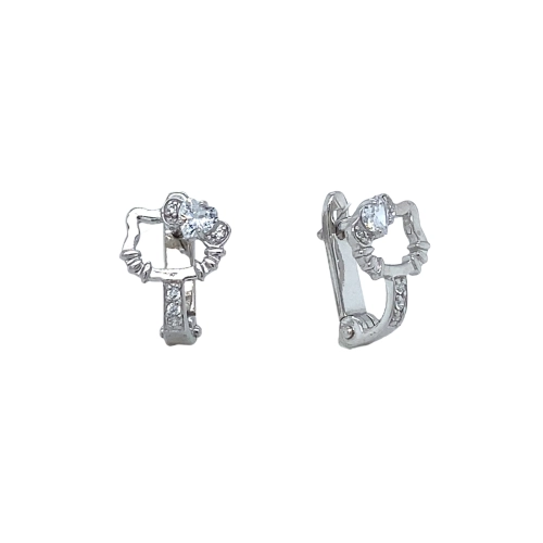 Серьги из серебра 925 пробы с фианитами