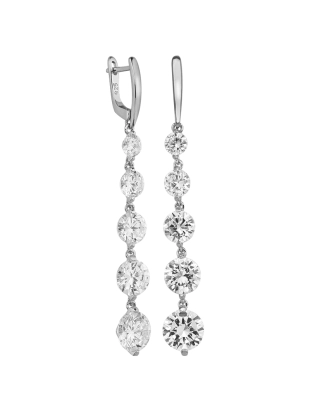 Серьги из серебра 925 пробы с цирконами