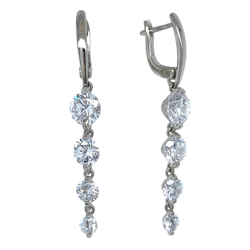 Серьги из серебра 925 пробы с цирконами