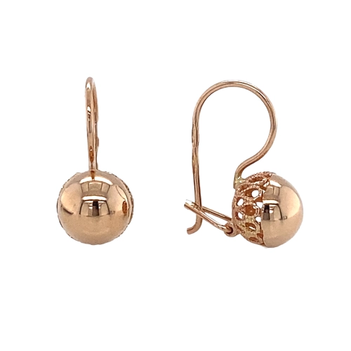 Серьги петельки из золота 585 пробы