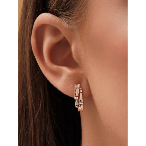 Серьги из золота 585 пробы с фианитами