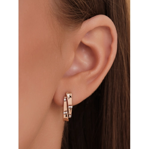 Серьги из золота 585 пробы с фианитами