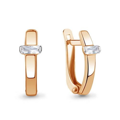 Серьги из золота 585 пробы с фианитами