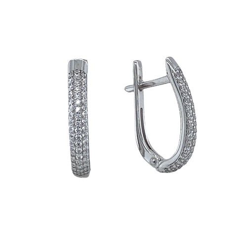 Серьги из серебра 925 пробы с фианитами