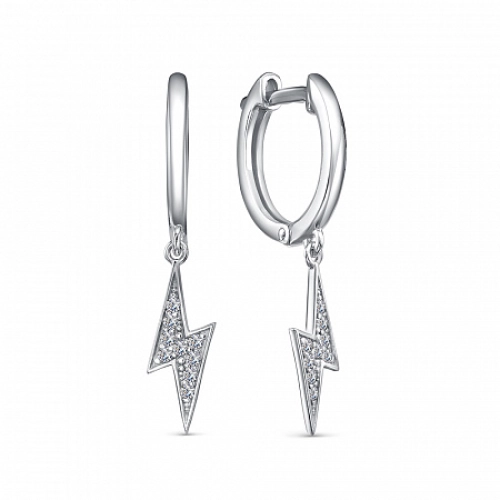 Серьги из серебра 925 пробы с фианитами