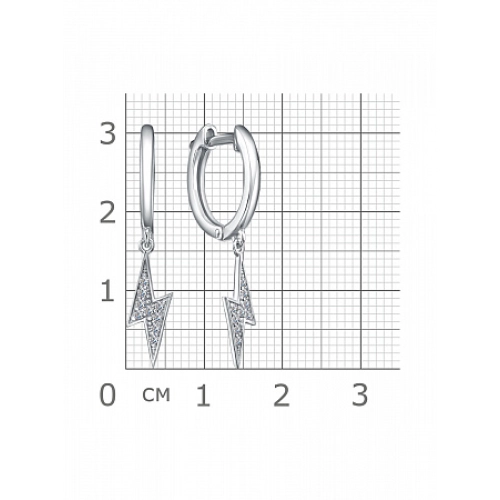 Серьги из серебра 925 пробы с фианитами